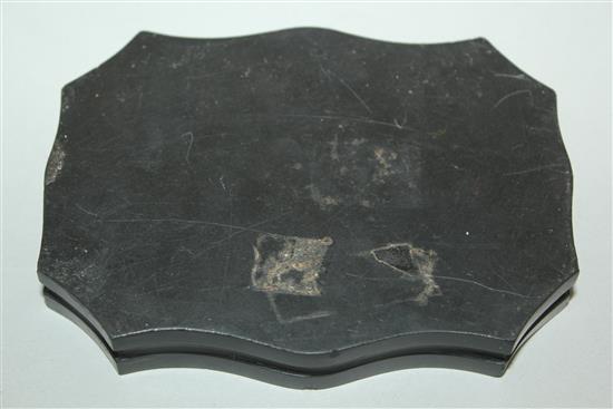 A 19th century Italian black slate and micro-mosaic paperweight, 4.5in.